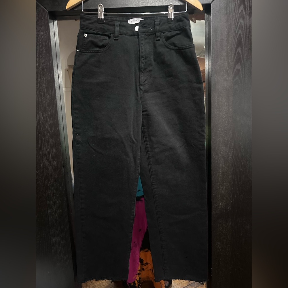 WeWoreWhat Women's Black Straight Leg Jeans
